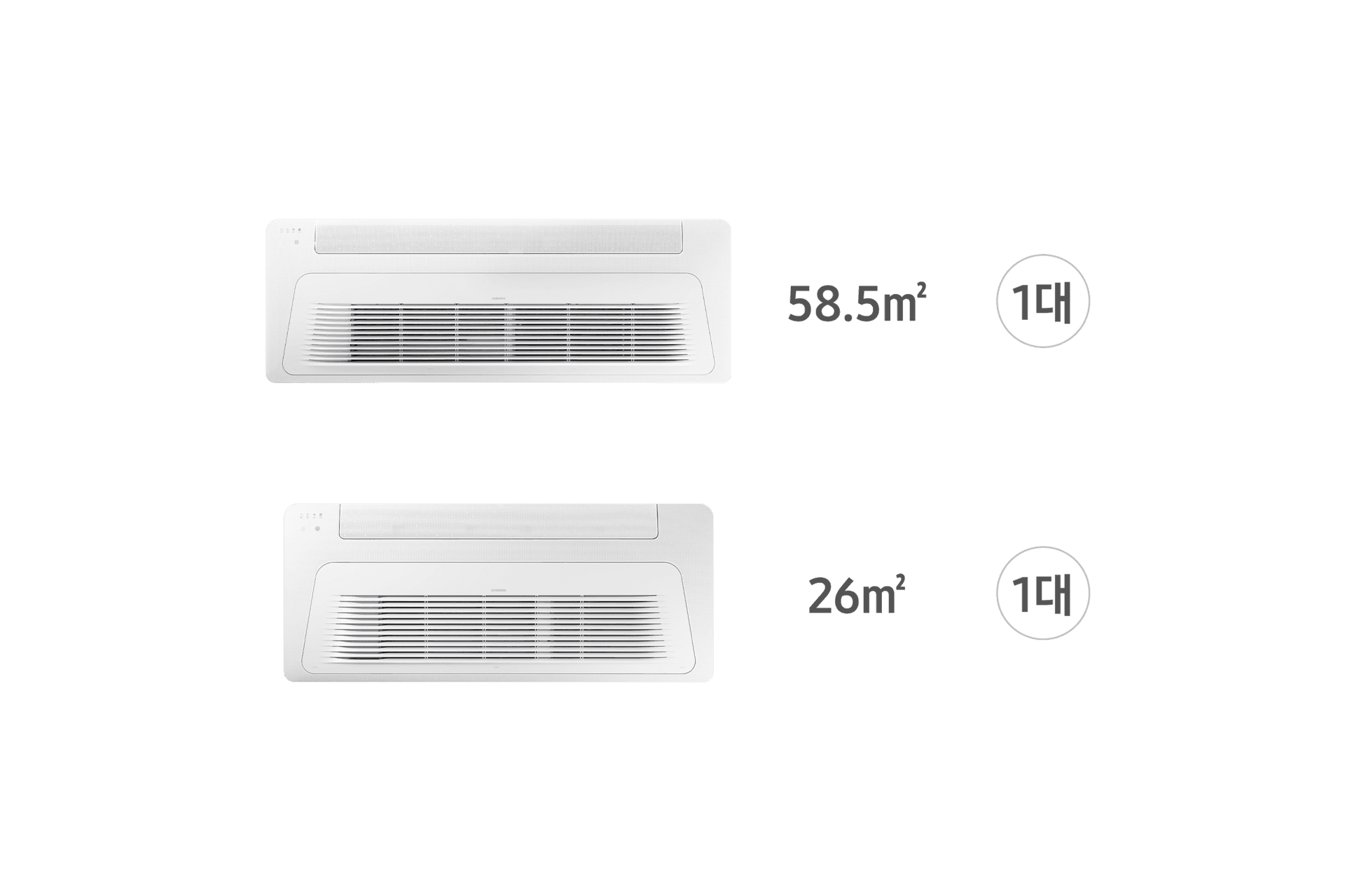 가정용 무풍 시스템에어컨 85㎡ 2실 (C세대) · 화이트 · 단배관 · 일반 판넬